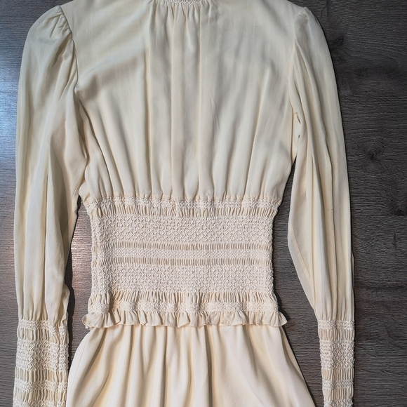 Vintage Catherine Malandrino Victorian Silk Shirred A-Line Dress - Picture 7 of 10